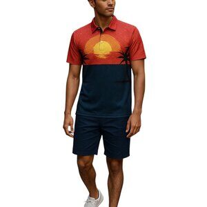 Men's Duval Fits Short/Shirt Combo-Size XL-Short Sleeve-New with Tags-Tropical